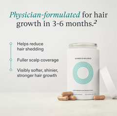 Women's Balance Hair Growth Supplements, Ages 45 and Up, Clinically Proven for Visibly Thicker Hair and Scalp Coverage, Dermatologist Recommended - 1 Month Supply