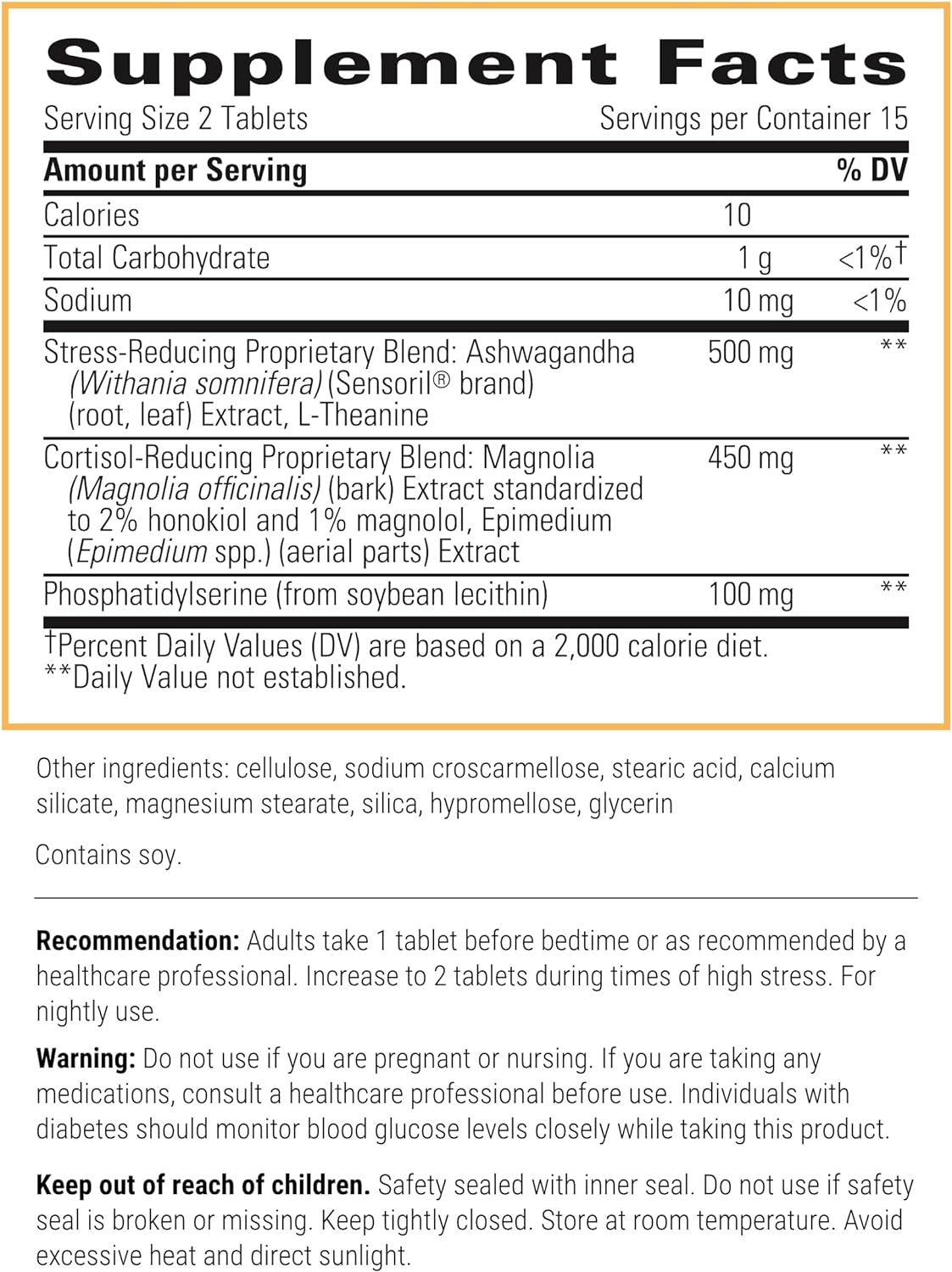 Cortisol Manager - Supplement with Ashwagandha and L-Theanine - Supports Relaxation & Calm to Support Restful Sleep* - 30 Tablets