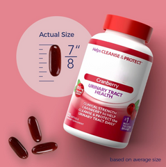 Cranberry Supplement, Made with Concentrated Whole Fruit Cranberry Powder to Help Cleanse and Protect the Urinary Tract*, Sugar Free Cranberry Pills, Non-GMO, 100 Softgels