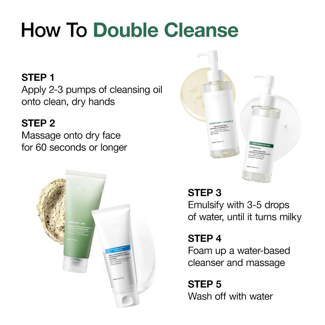 Heartleaf Pore Control Cleansing Oil, Oil Cleanser for Face, Makeup Blackhead Remover, Korean Skin Care 6.76 fl oz(200ml)