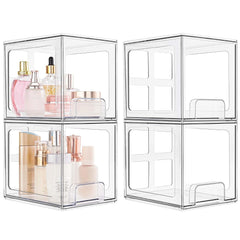 4 Pack Stackable Makeup Organizer Drawers