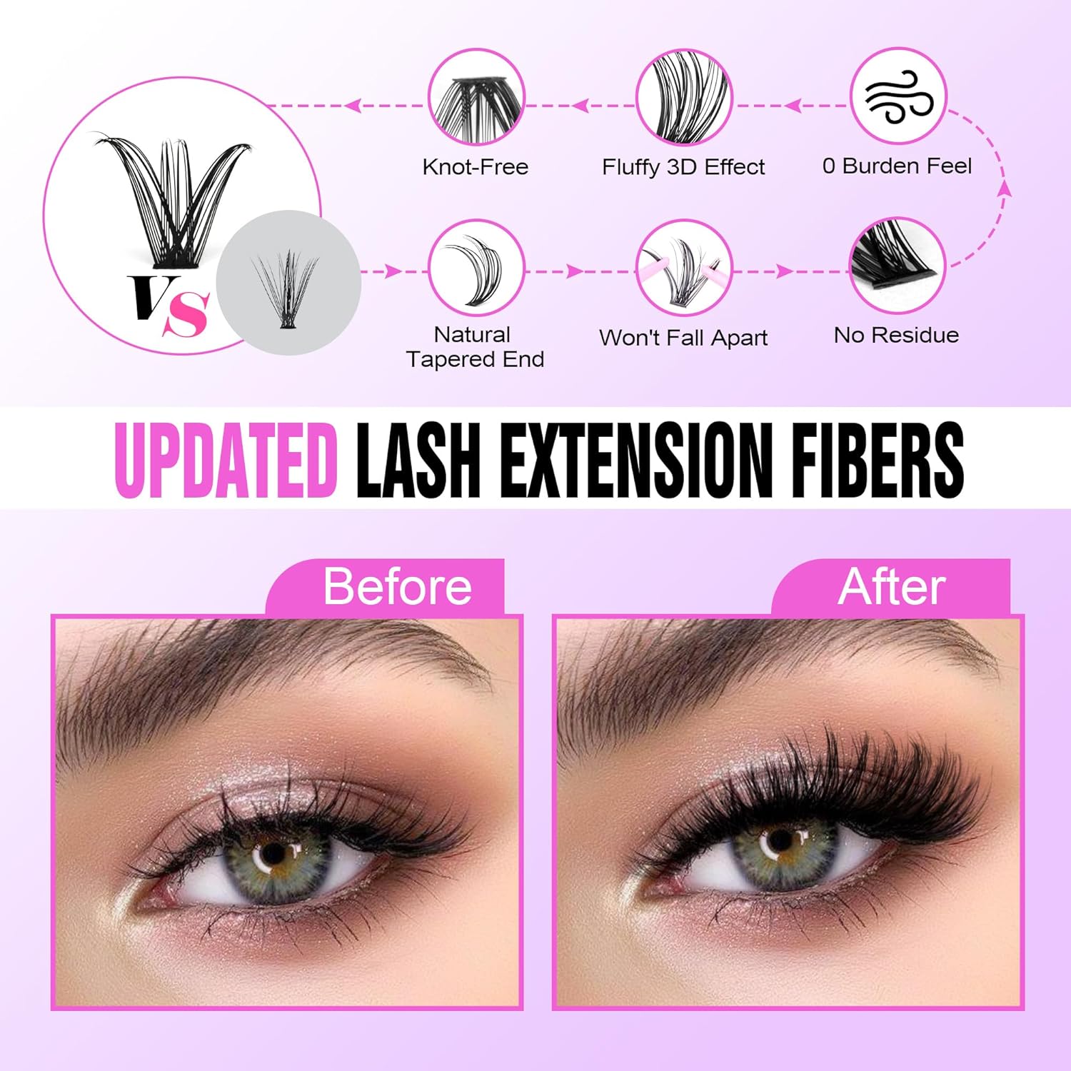 Lash Extension Kit DIY 280pcs Lash Clusters Eyelash Extension Kit, 9-16mm 30D 40D Individual Lashes Kit with Lash Bond and Seal, Lash Tweezers for Self Use (30D&40D, 0.07D, 9-16mm, Kit)