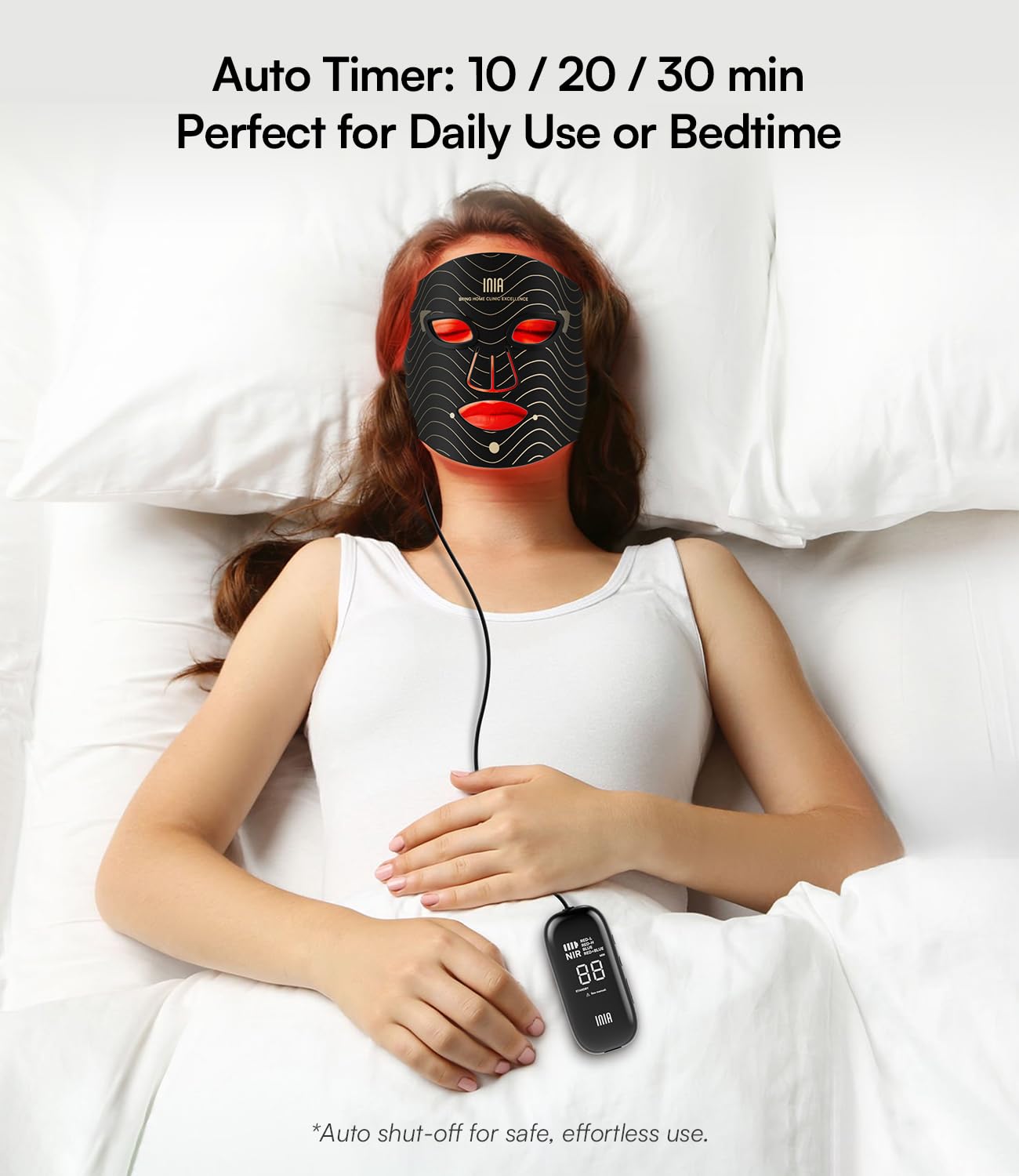 Red Light Therapy Mask for Face – 4 Light Modes with 850nm NIR, Red & Blue LED Light Therapy, 2600mAh Rechargeable LED Face Mask for Anti-Aging, Skin Firming & Radiant Glow at Home
