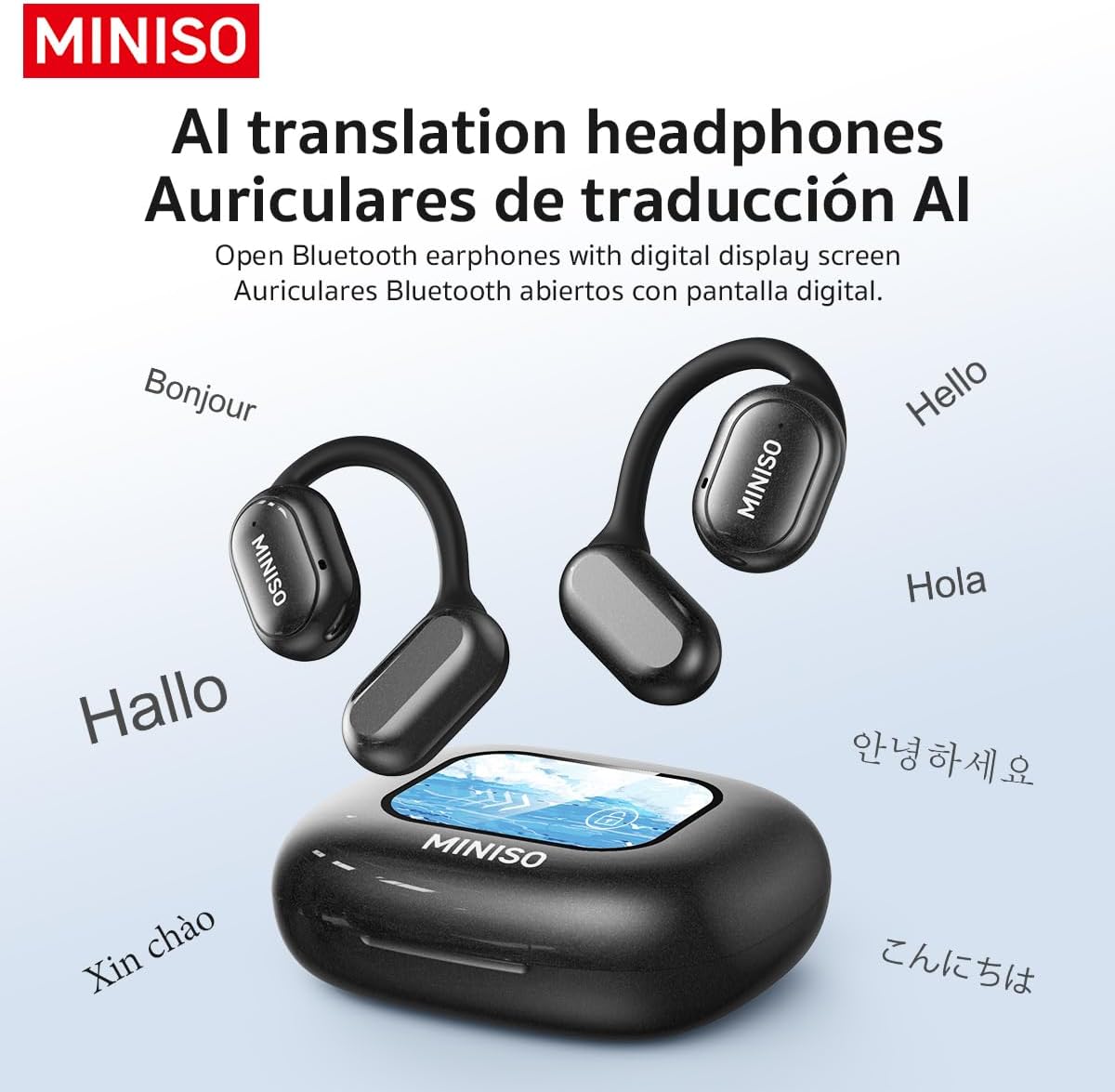 MINISO X30 OWS Translation Wireless Bluetooth Earbuds Support 135 Languages Real Time Bluetooth Translation Support Playing Music Phone Calls Headphones & Meeting Summary Earphones