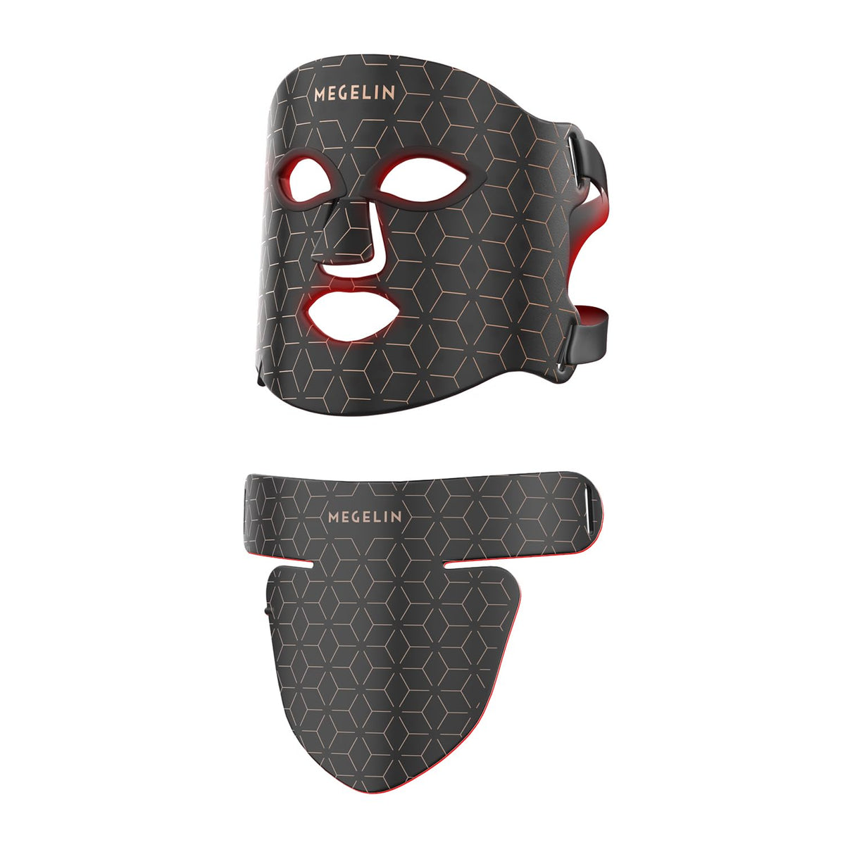 Led Red Light Therapy Face & Neck Mask, 7 Colors Led Light Therapy Facial Mask, Infrared Red Light Therapy Mask, Infrared Light Skin Rejuvenation(Black)