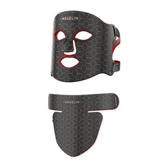 Led Red Light Therapy Face & Neck Mask, 7 Colors Led Light Therapy Facial Mask, Infrared Red Light Therapy Mask, Infrared Light Skin Rejuvenation(Black)