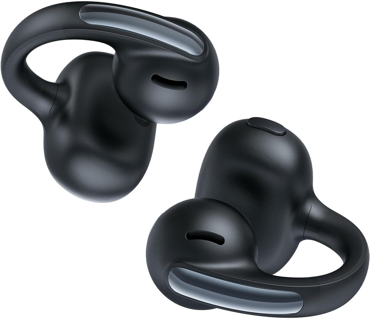 Bowie MC1 Open Ear Clip-On Earbuds, Adaptive Comfort with Anti-Drop Design, Impactful Sound with Adaptive Bass Boost, Adaptive Noise Cancelling Calls, IP57 Waterproof, 40H Playtime, Lightweight