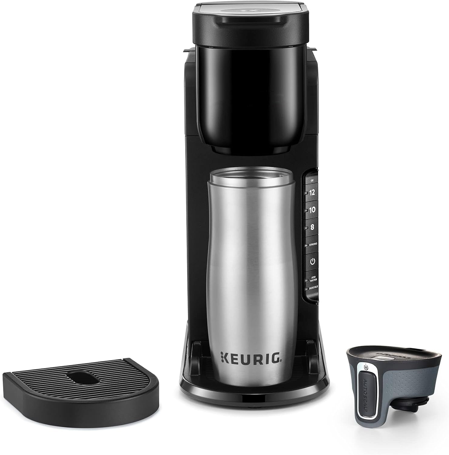 K-Express Single Serve K-Cup Pod Coffee Maker, 3 Brew Sizes, Strong Button Feature, 42oz Removable Reservoir, Black