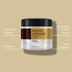 Collagen Hair Mask for Damaged Hair - Deep Repair Conditioning Argan Oil Treatment for Curly or Straight Thin Fine Hair 100ml