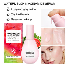 Watermelon Niacinamide Facial Serum,Watermelon Moisturizer Serum,Pore Minimizer & Niacinamide Glow Serum,Makeup Primer,Lightweight Hydrating Serum & Priming Liquid Highlighter (1PC,75ML