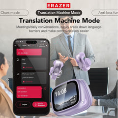 XF28 AI Translation Earbuds Real Time Translator Earbuds LCD Touch Screen Open Ear Clip Wireless Bluetooth Translating Headphones Included for 135 Languages Translation Device with APP
