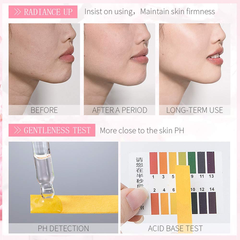 Face Fluid Essence Moisturizing Skin Shining Cherry Blossom Hyaluronic Acid Serum Essence Shrink Pores Tightening Skin Face Solution (17ml)