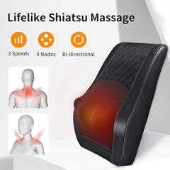 Shiatsu Back and Neck Massager, Back Massager Deep Tissue Kneading Massager Neck and Shoulder Massager with Heat, Electric 4D Massage Pillow Fathers Day Dad Gifts from Daughter(NOT Cordless)