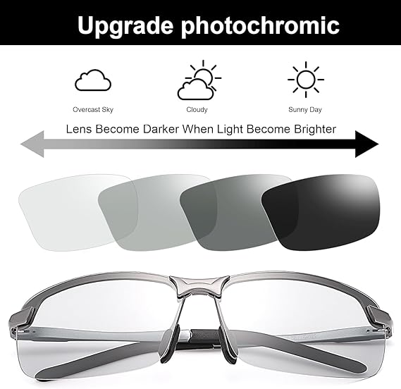 Polarized Photochromic Driving z87 Sunglasses For Men Women Day and Night safety glasses