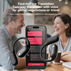 MS190 AI Translation Earbuds Real Time, 3-in-1 Translator Earbuds，135 Language Translating Headphones with APP, Translation Device Audifonos Traductores Inglés Espanol Fit iOS and Android