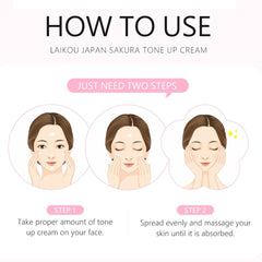 Facial Moisturizer Tone-up Cream, Sakura Essence Glow Cream Face Moisturizer Cream 1.06 Fl OZ Hydrating & Smooth Dry Skin Lightweight Nourishing Facial Skin Instant Tone-Up Lazy Face Cream