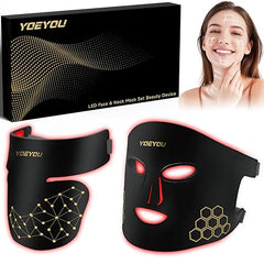 Red Light Therapy for Face and Neck, Infrared LED Mask Light Therapy 4 Light Waves with 850nm Near Infrared, Portable Rechargeable Red Light Therapy Mask Skincare Device for Facial Rejuvenation