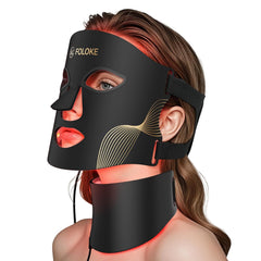 LED Light Therapy Mask Skin Care ， LEDs face mask & neck mask Red - Wavelength for Home Use, – Advanced Skincare Made Easy (Licorice)