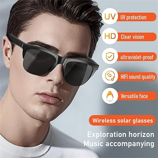 Bluetooth Smart Wireless Sunglasses Voice Control Microphone and Touch Speakers Outdoor UV Sunglasses for Men Women