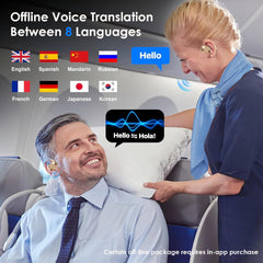 Language Translator Earbuds, 3-in-1 Translation Earbuds, AI Translation Earbuds Real Time for Android iOS, 144 Languages AI Earbuds Translators Headphones for Travel Business Learning (Khaki)