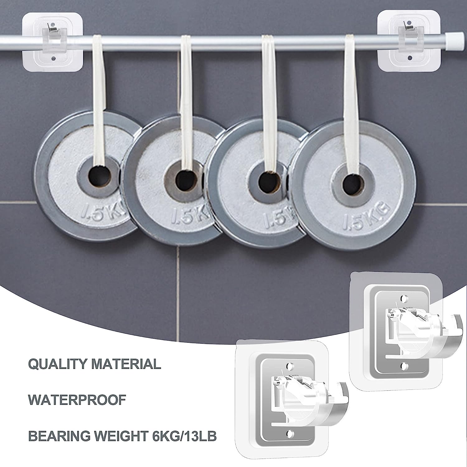 No Drill Curtain Rod Brackets No Drilling Self Adhesive Curtain Rod Holder