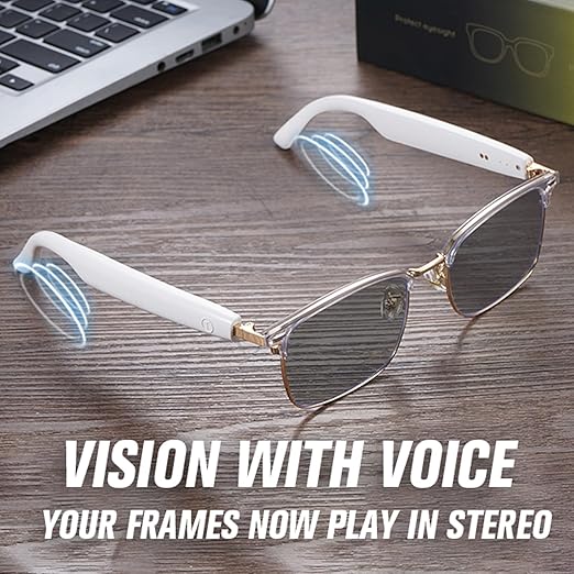 Bluetooth Smart Glasses for Men Women Photochromic Sunglasses Smart AI Music Glass with Speakers for iPhone Android