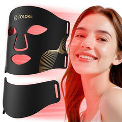 LED Light Therapy Mask Skin Care ， LEDs face mask & neck mask Red - Wavelength for Home Use, – Advanced Skincare Made Easy (Licorice)