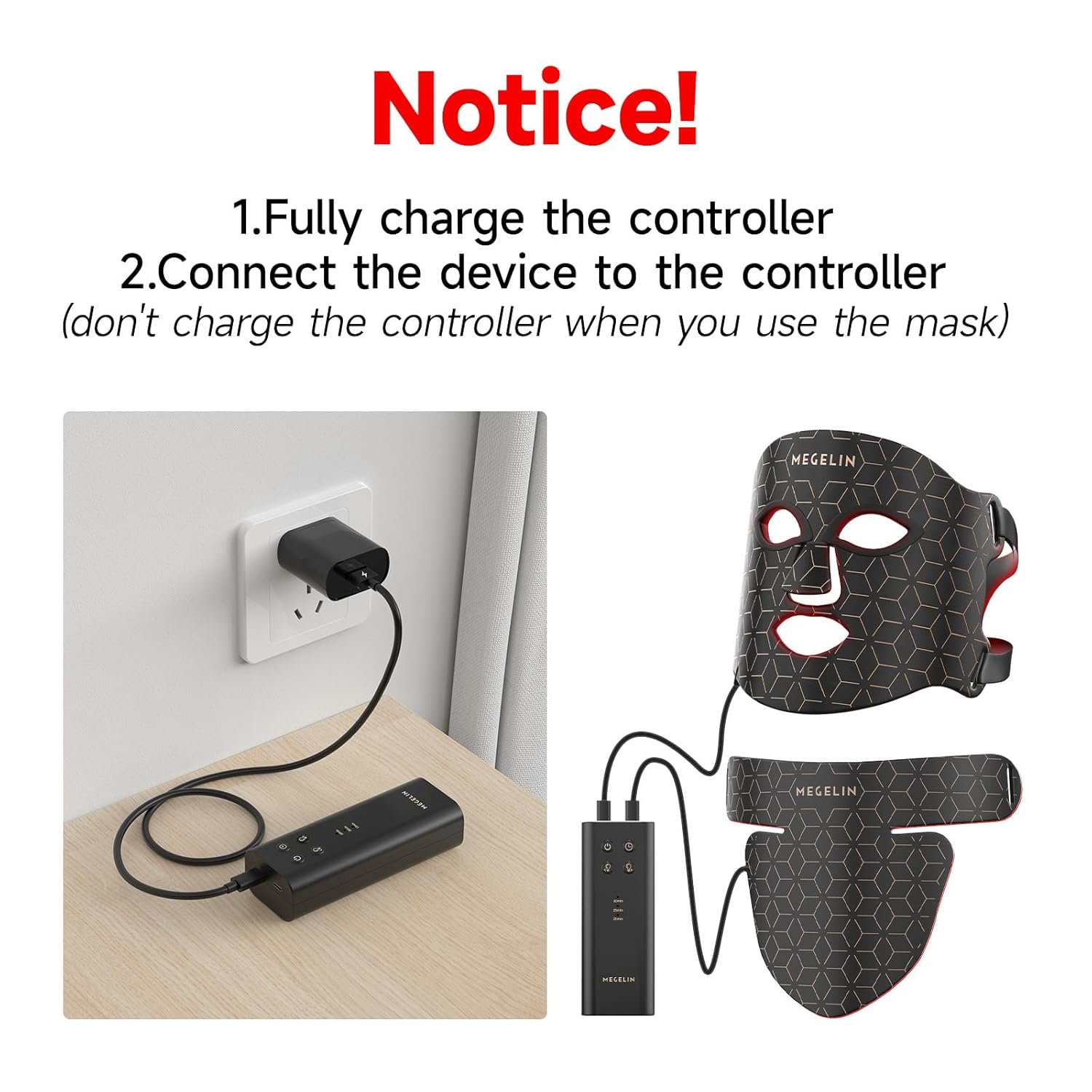 Led Red Light Therapy Face & Neck Mask, 7 Colors Led Light Therapy Facial Mask, Infrared Red Light Therapy Mask, Infrared Light Skin Rejuvenation(Black)