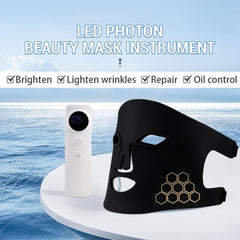 Red Light Therapy for Face,LED Face Mask, Red & Blue LED, Infrared Light Therapy, USB-C, Remote Control,4 Modes Portable red Light Facial Therapy Device with 2000mAh Rechargeable Remote