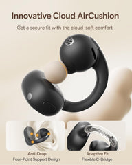 Bowie MC1 Open Ear Clip-On Earbuds, Adaptive Comfort with Anti-Drop Design, Impactful Sound with Adaptive Bass Boost, Adaptive Noise Cancelling Calls, IP57 Waterproof, 40H Playtime, Lightweight