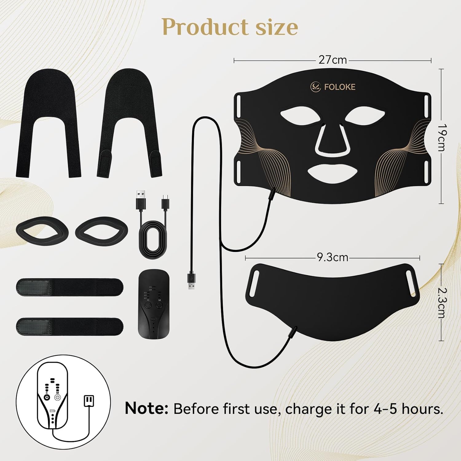LED Light Therapy Mask Skin Care ， LEDs face mask & neck mask Red - Wavelength for Home Use, – Advanced Skincare Made Easy (Licorice)