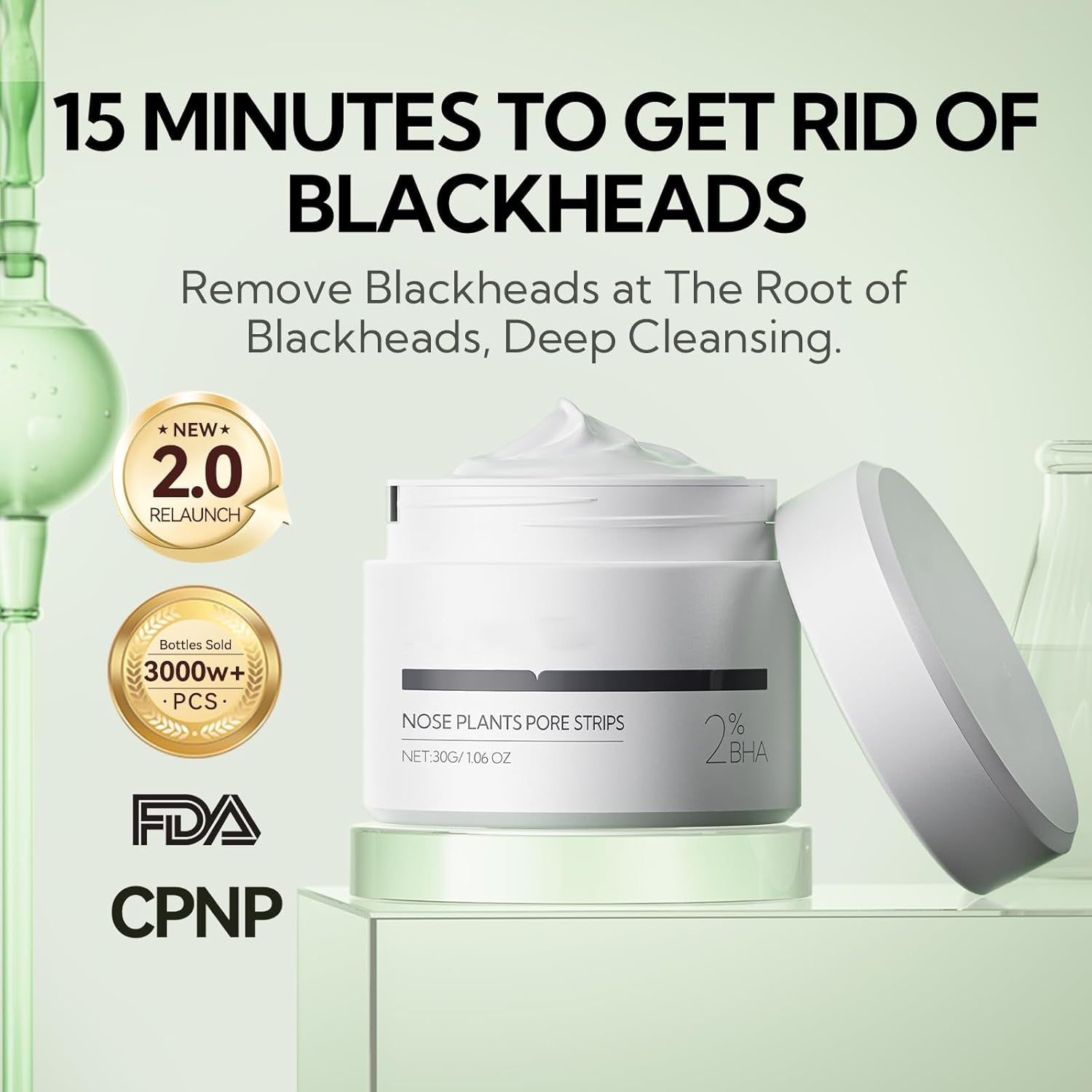 Blackhead Remover, Nose Pore Strips for Blackheads, Black Head Remover Mask for Face, Puntos Negros, 30g+60pcs paper