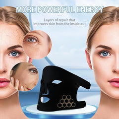 Red Light Therapy for Face,LED Face Mask, Red & Blue LED, Infrared Light Therapy, USB-C, Remote Control,4 Modes Portable red Light Facial Therapy Device with 2000mAh Rechargeable Remote