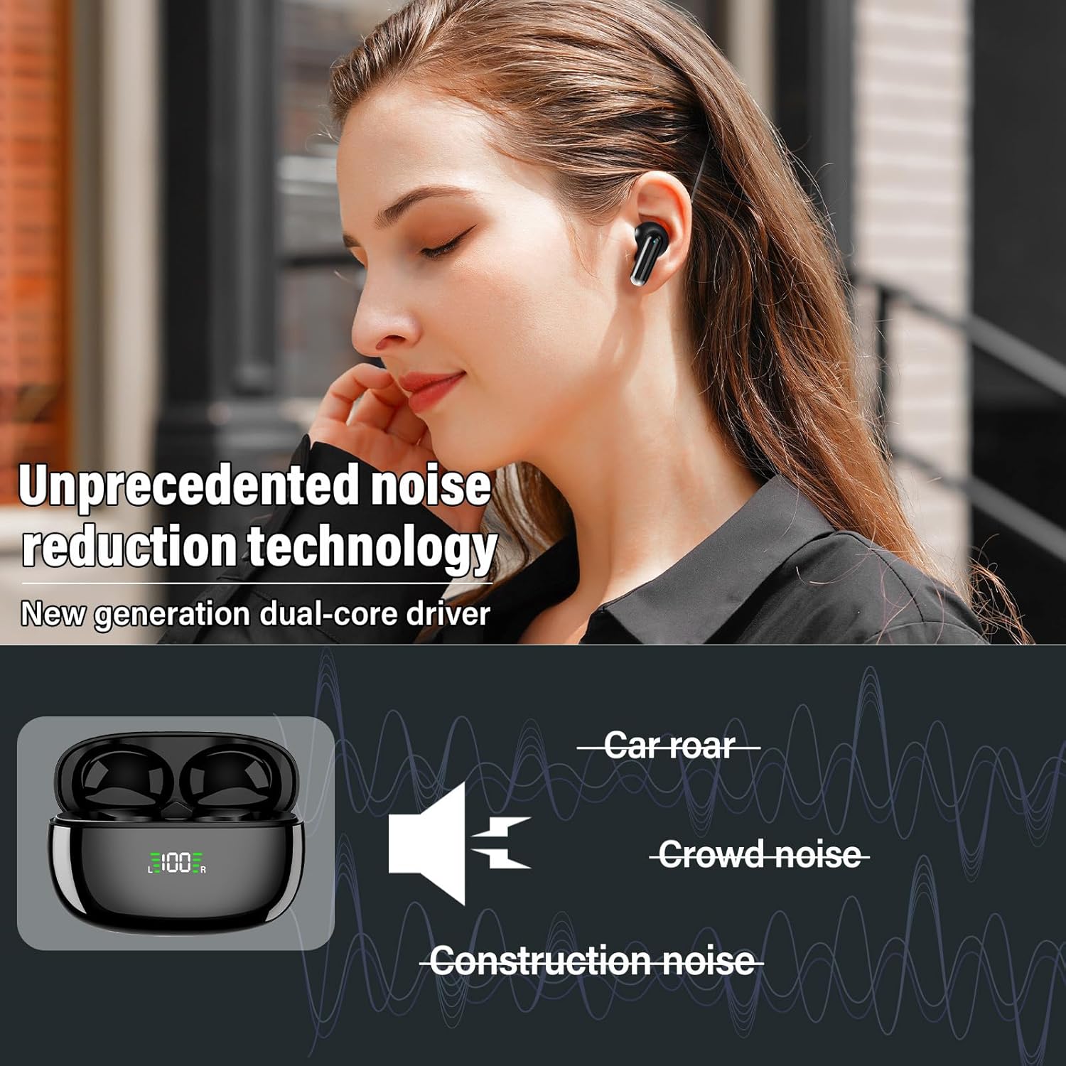 Translation Earbuds Real time, AI Translation Earbuds, Including 144 Language Accent Translation, for iOS and Android, Perfect for Travel and Business Study(Black)