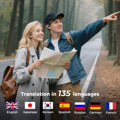 AI Translator Earbuds, X15 PRO AI Language Translator Headphones Bluetooth Earbuds for Listening to Music & Calling Support 135 Languages (Black Blue)