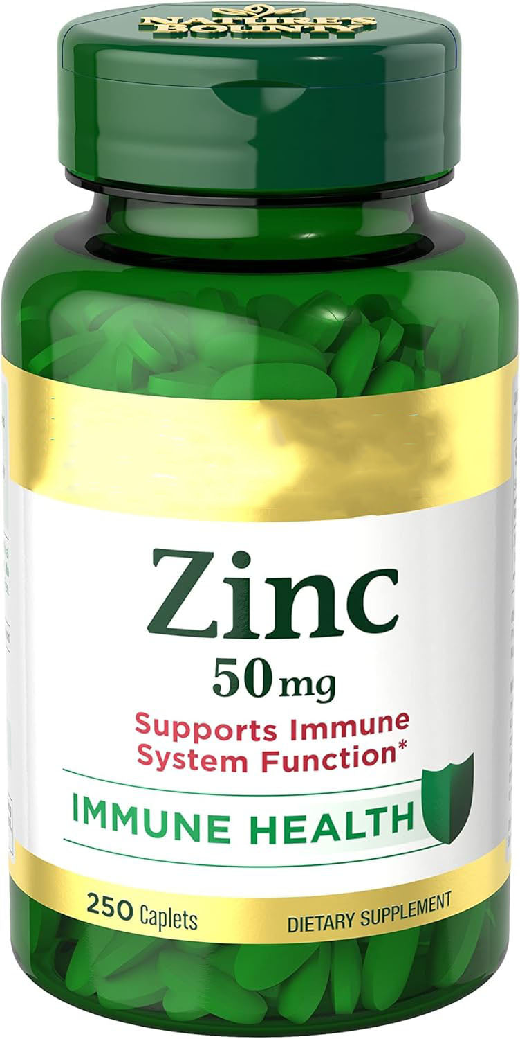 Zinc 50mg, Immune Support & Antioxidant Supplement, Promotes Skin Health 250 Caplets