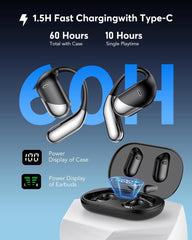AI Translator Earbuds Real-Time 144 Languages & Accents, 3-in-1 Open Ear Wireless Bluetooth Earbuds with Charging Case, Spanish/English Audífonos Traductores, iOS & Android Compatible