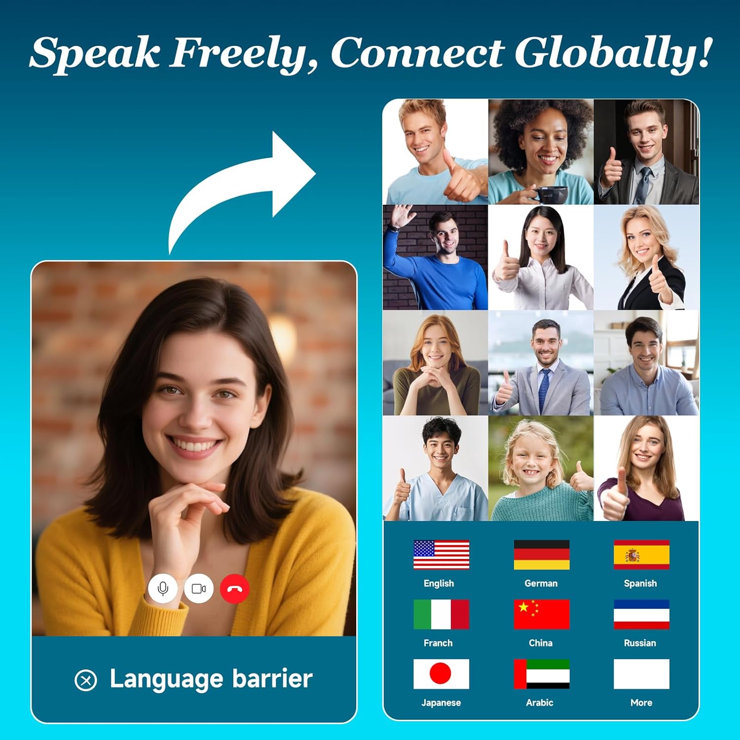 AI Language Translation Earbuds Real-Time, 144 Language Translator Earbuds, 60Hr Battery & Charging Box, APP-Enabled Translator Device for Travel, Business, iOS & Android (Black)