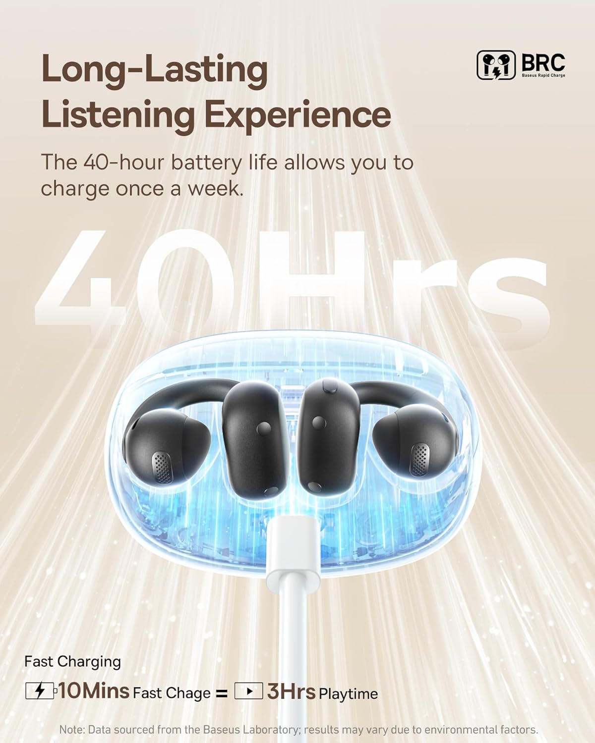 Bowie MC1 Open Ear Clip-On Earbuds, Adaptive Comfort with Anti-Drop Design, Impactful Sound with Adaptive Bass Boost, Adaptive Noise Cancelling Calls, IP57 Waterproof, 40H Playtime, Lightweight