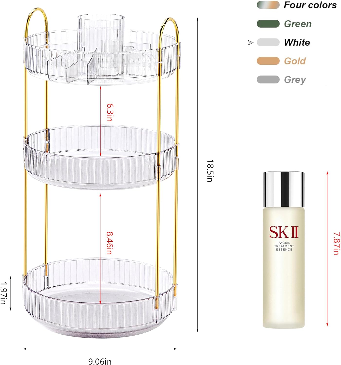 3 Tier Makeup Organizer for Vanity