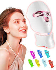Red Light Therapy Mask for Face & Neck, LED Face Light Therapy,USB C Rechargeable,Infrared Mask for Home Working Travel Yoga