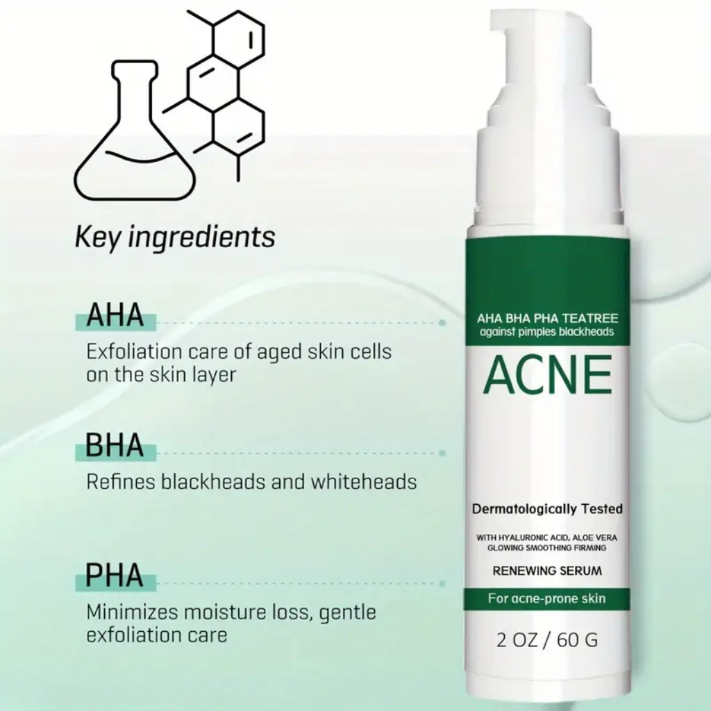 Tea Tree Acne Gel with AHA, BHA, PHA - Oil-Free Exfoliating Serum for Smooth, Soft Skin - Moisturizing Formula with Alpha Hydroxy Acids, Salicylic Acid, and Aloe Vera - alternate view 6