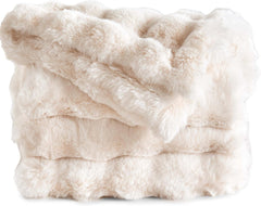 Luxury Faux Rabbit Fur Throw Blanket, Soft Bubble Fluffy Blanket Cozy Fuzzy Throw Blankets for Bed Sofa Couch, Decorative Thick Warm Plush Fuzzy Elegant Soft Mink Blanket