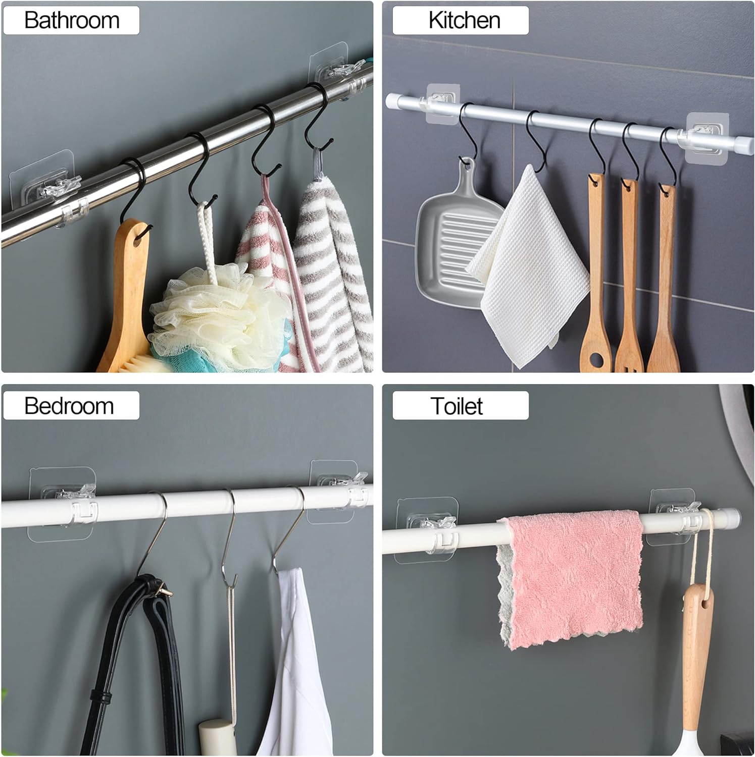 No Drill Curtain Rod Brackets No Drilling Self Adhesive Curtain Rod Holder