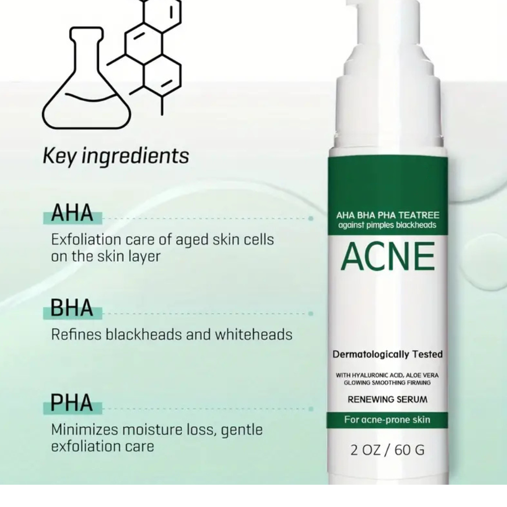 Tea Tree Acne Gel with AHA, BHA, PHA - Oil-Free Exfoliating Serum for Smooth, Soft Skin - Moisturizing Formula with Alpha Hydroxy Acids, Salicylic Acid, and Aloe Vera - alternate view 8