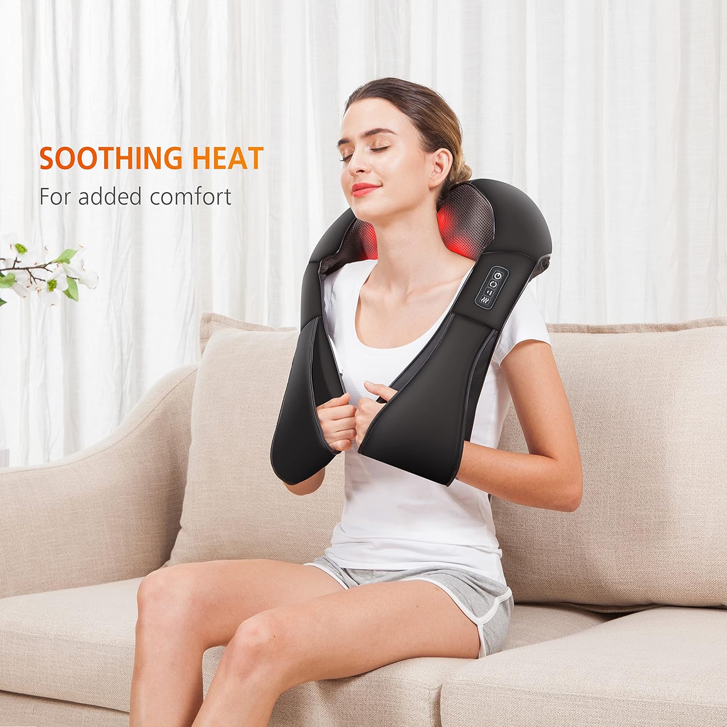 Neck Massager with Heat, Massager for Neck, Back, Shoulder, Foot and Leg, Deep Tissue 3D Kneading Massager for Relax Muscles at Home and Offie, Comfort Gifts for Women and Men