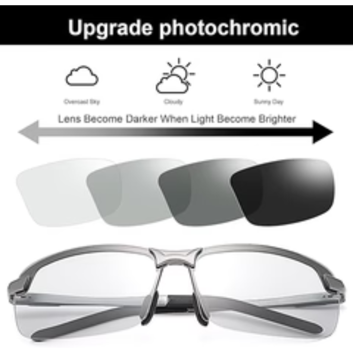 Polarized Photochromic Driving z87 Sunglasses For Men Women Day and Night safety glasses