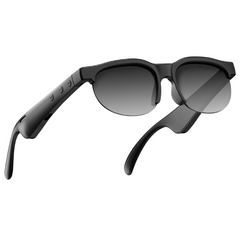 Smart Glasses with AI Translator, Bluetooth Glasses with 150 Translation, Lightweight Sunglasses for Men & Woman, UV Protection, 120H Long Standby, IPX5 Waterproof (Black)