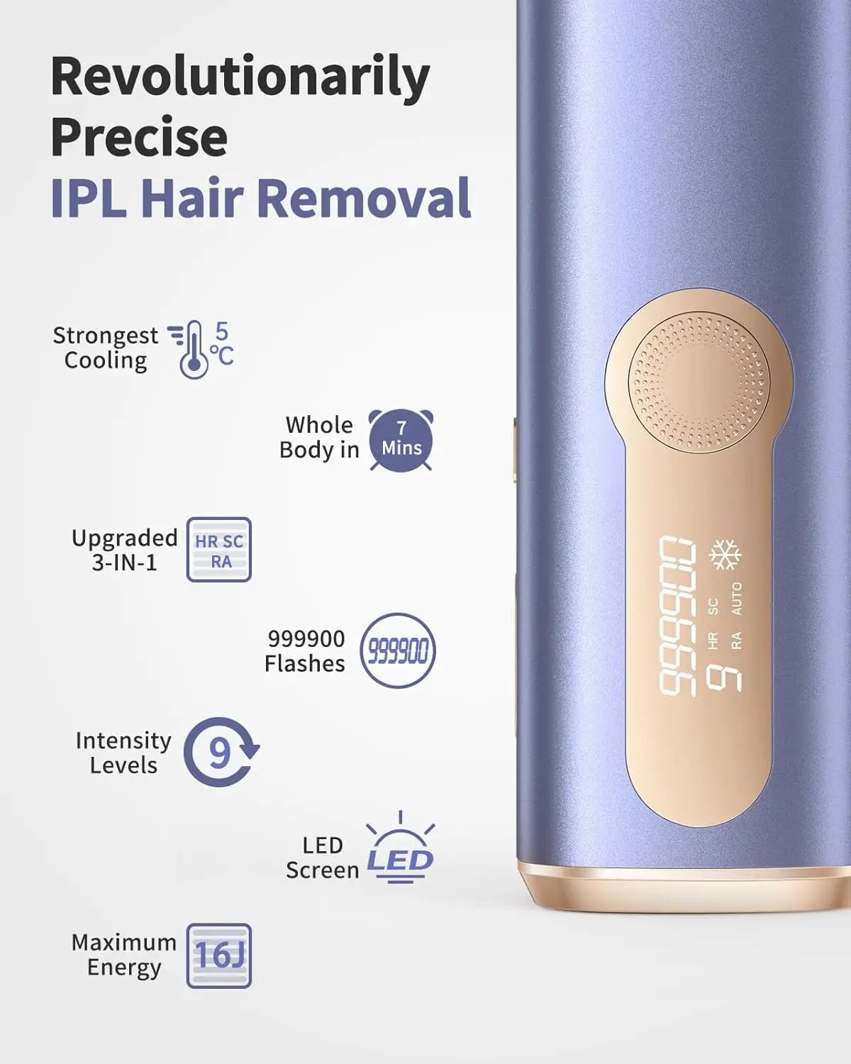 Flashes Laser Hair Removal IPL Ice Colding Painless Epilator 3IN1 RA HR SC Whole Body Permanent For men women